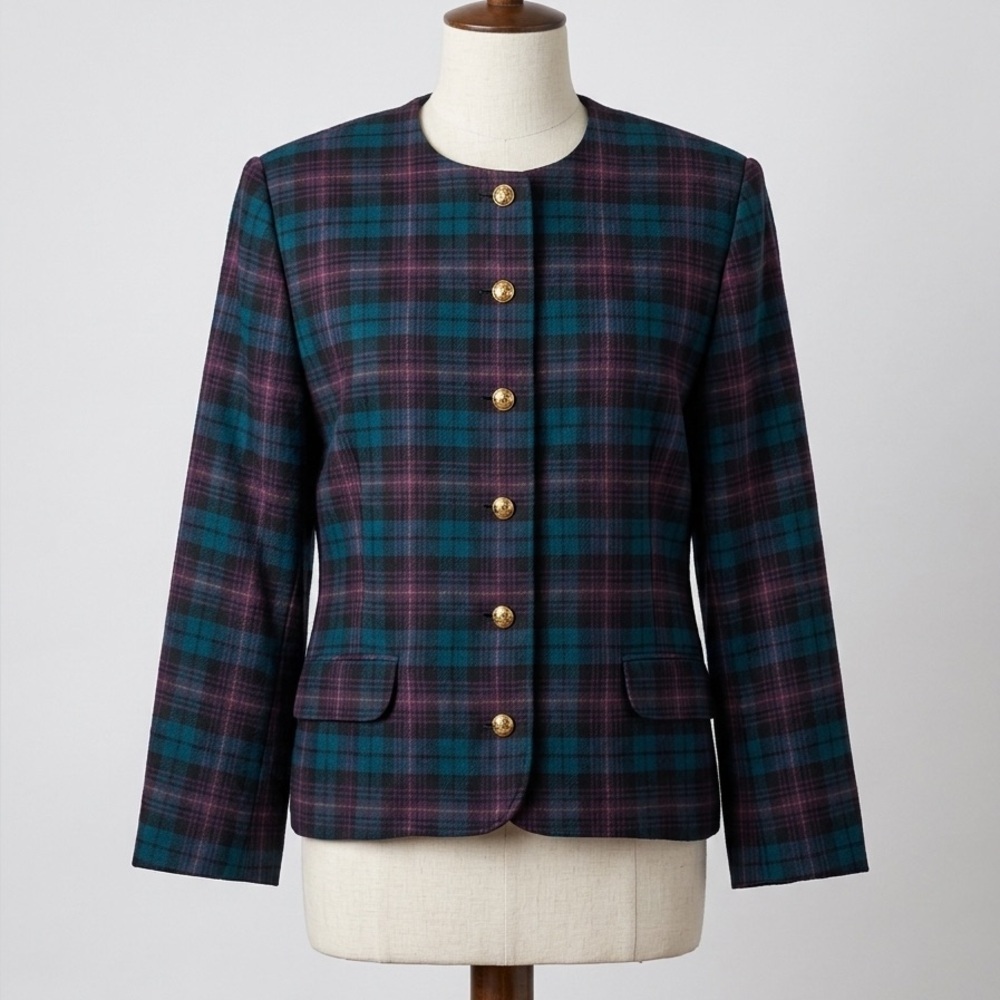Alfred Dunner women plaid jacket, blazer size 14